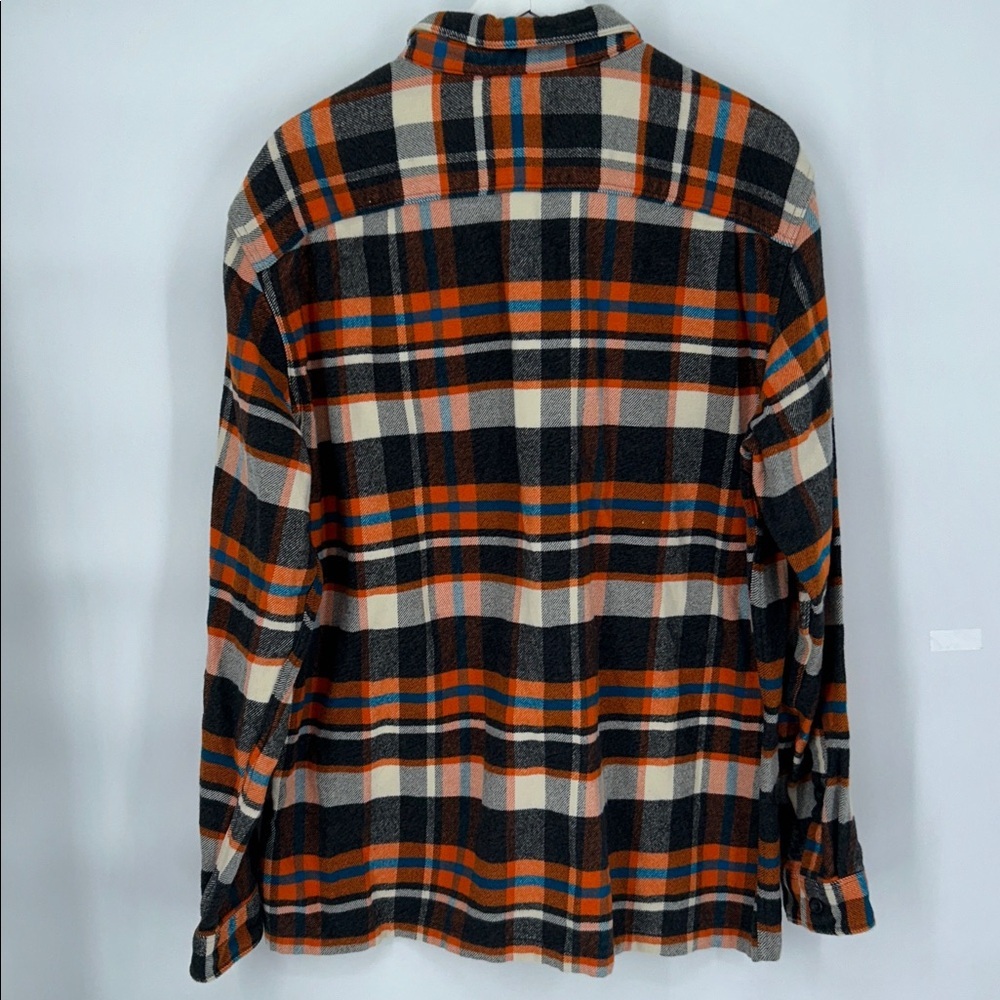 Patagonia Organic Cotton Plaid Shirt - Orange, Blue, and Gray Size Large - Picture 5 of 12